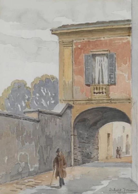 Vicolo di S. Damiano dietro le proprietà del Duca Visconte di Modrone, 1890 - 1910, Civiche Raccolte Storiche. Museo di Milano